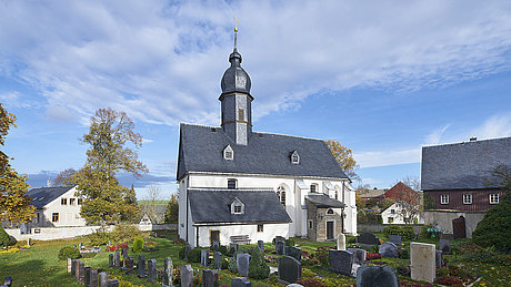 Ansicht der Kirche Hartmannsdorf.